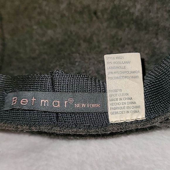 Betmar Lambswool Slouchy Jewel Accented Women's Newsboy Hat Cap Grey - Picture 6 of 7